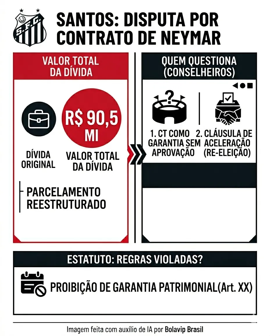Contrato de Neymar no Santos vira alvo de conselheiros - Imagem do artigo original