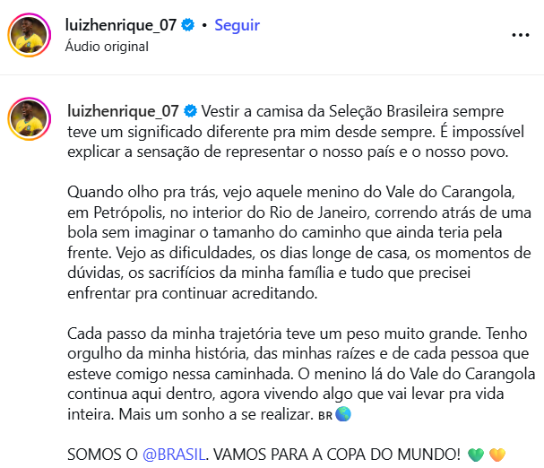 Convocação Seleção Brasileira 2026: Neymar lidera lista; veja reações - Imagem do artigo original