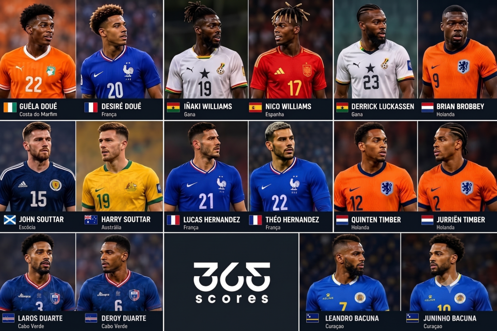 Irmãos na Copa do Mundo 2026: conheça as 8 duplas - Imagem do artigo original