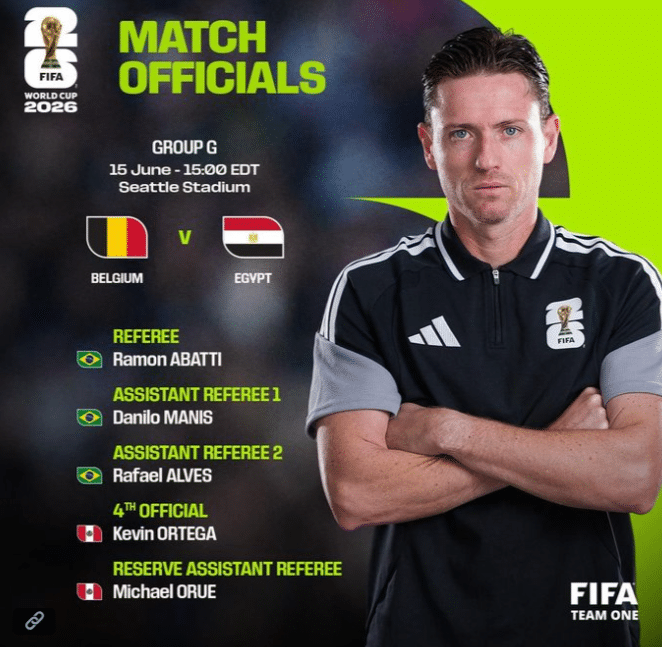 Ramon Abatti apita Bélgica x Irã na Copa do Mundo 2026 - Imagem do artigo original